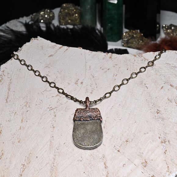 Electroformed Copper Pyrite Pendant - Picture 3 of 6